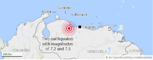 Se declara el estado de emergencia en Venezuela tras el terremoto.